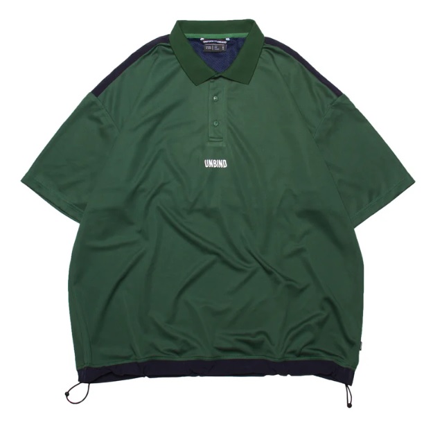 UNBIND】UN2195BACK MESH POLO SHIRT/S/GREEN